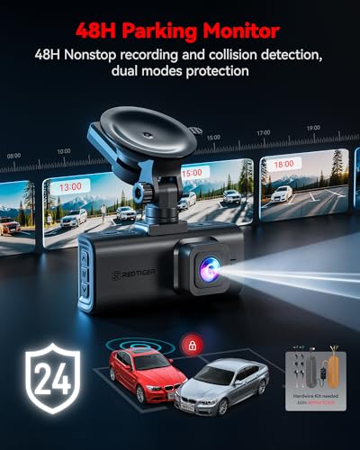 REDTIGER 4K STARVIS 2 Dash Cam Front and Rear, 5GHz WiFi 20MB/s Download, 128GB Card Included, Voice Control, Dash Camera for Cars with 3.18" Touch Screen, GPS, Loop Recording, Parking Mode(F7N Touch)