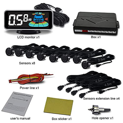 ELSNU Car Parking Sensors Kit Reverse Radar parktronic System Auto Electronics Vehicle Back Assistant Reverse 8 Sensor