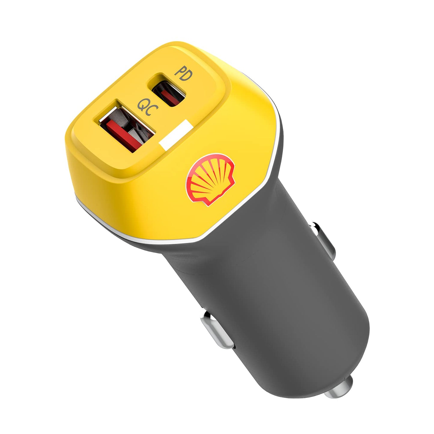 Shell Dual USB C Car Charger 38W Mini Quick USB Power Adapter, 20W PD USB C + 18W QC USB A Fast Charging for iPhone 12/Pro/Max/Mini/Magnet Snap, iPad Air/Mini, Android, and More.