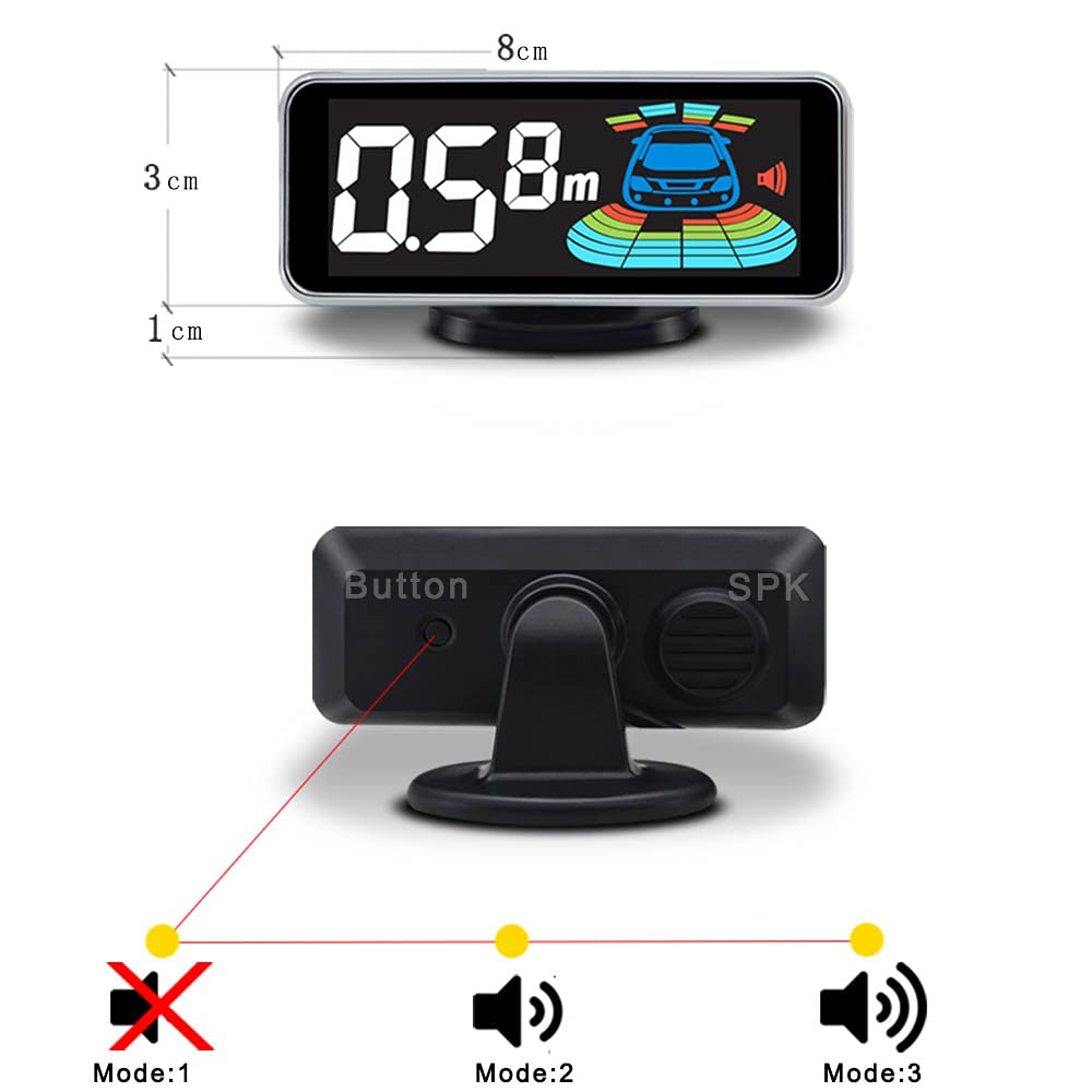 ELSNU Car Parking Sensors Kit Reverse Radar parktronic System Auto Electronics Vehicle Back Assistant Reverse 8 Sensor