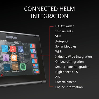 Simrad GO Chartplotter and Fish Finder, with Transducer and Radar Options, Preloaded C-MAP Discover Chart Card