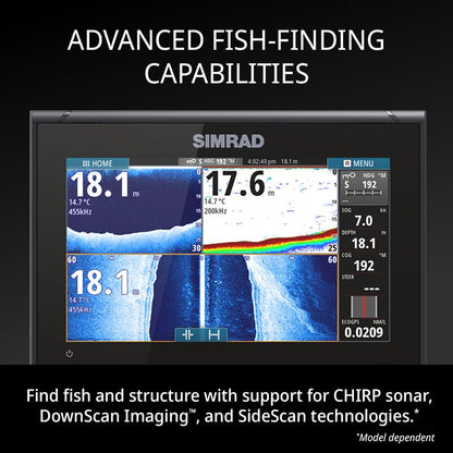 Simrad GO Chartplotter and Fish Finder, with Transducer and Radar Options, Preloaded C-MAP Discover Chart Card