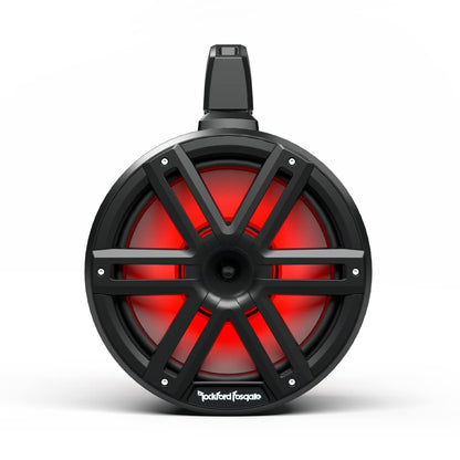 Rockford Fosgate M2WL-10HB Color Optix 10" Multicolor LED Lighted Marine Grade Horn Loaded Speakers in Wake Tower Enclosures - Black (Pair)