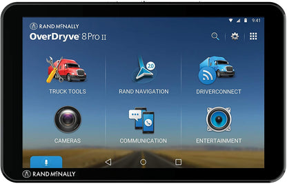 Rand McNally OverDryve 8 Pro II Truck GPS & Connected Tablet, Car Navigation with 8” Display, Built-in Satellite Radio, Fully Adjustable Dash Cam (Renewed)