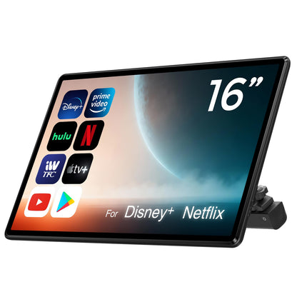 16 inch Android 13 Car Headrest Monitor Screen Car TV Entertainment System for Cars Backseat,Support Phone Wireless Mirroring Sync Screen WiFi HDMI Bluetooth USB SD Video Player 4G+64G