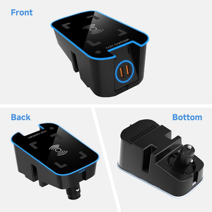 Wireless Car Charger for Volvo XC90 XC60 S90 S60 V90 V60, Qi Fast Charging Pad with Dual QC 3.0 USB Ports, 3-Coil Design, LED Indicator, Easy Installation