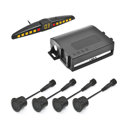 Promata PS01 Car Front Parking Sensor Kit with Buzzer,4 58KHz OE Standard Sensors,Radio Mute & Bull-bar Recognition Function,Detection Distance(13~39 inch)