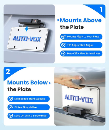 AUTO-VOX Solar Wireless Backup Camera with 5" 1080P Monitor