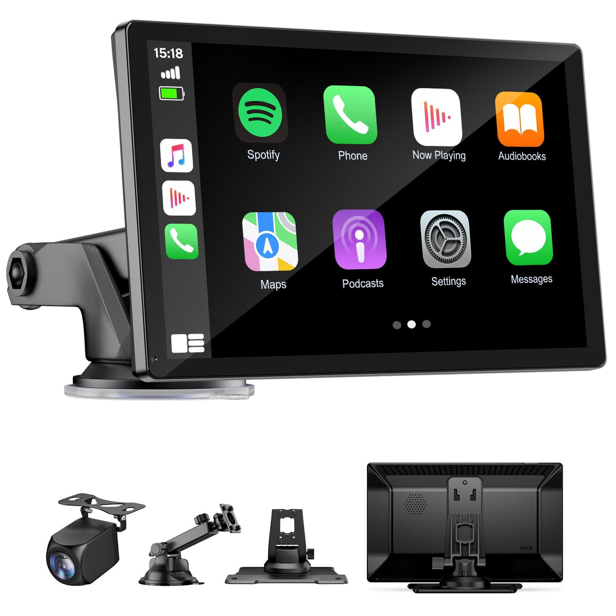 HAUXIY 9" Wireless Apple Carplay Screen for Car, Portable Touchscreen Apple Carplay & Android Auto with OTA Update, Backup Camera,FM, Voice Control/GPS Navigation/Mirror Link/BT