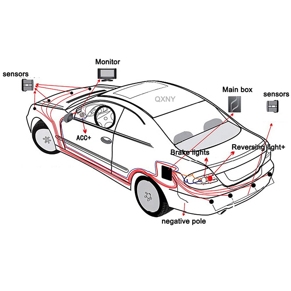 ELSNU Car Parking Sensors Kit Reverse Radar parktronic System Auto Electronics Vehicle Back Assistant Reverse 8 Sensor