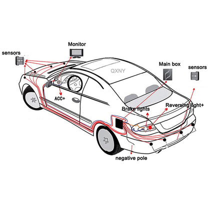 ELSNU Car Parking Sensors Kit Reverse Radar parktronic System Auto Electronics Vehicle Back Assistant Reverse 8 Sensor
