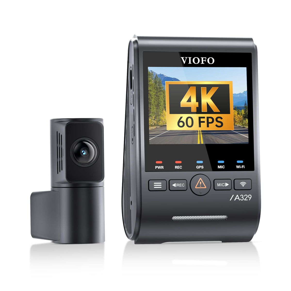 VIOFO A329S 4K 60FPS Dash Cam Front and Rear, 4K+2K Dual Dash Camera for Cars, Power Saving Parking Mode, Wi-Fi 6 App Control, Dual STARVIS 2 Sensors, Supports up to 4TB SSD