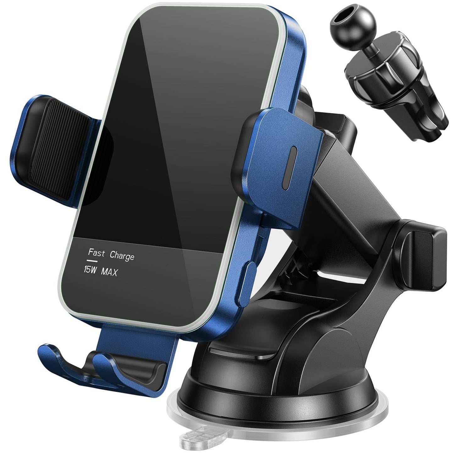 Wireless Car Charger,【7 Colored LED Backlit】 Mosurr 15W Auto Clamping Car Charger Phone Mount Holder fit for iPhone 15 14 13 12 Mini Pro Max 11 XR XS X, Samsung Galaxy S23 Ultra S22 S21+ S10+ Note 20