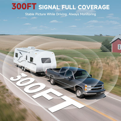 BIGJADE Dual Wireless Backup Camera for Rv, Trailer and Truck