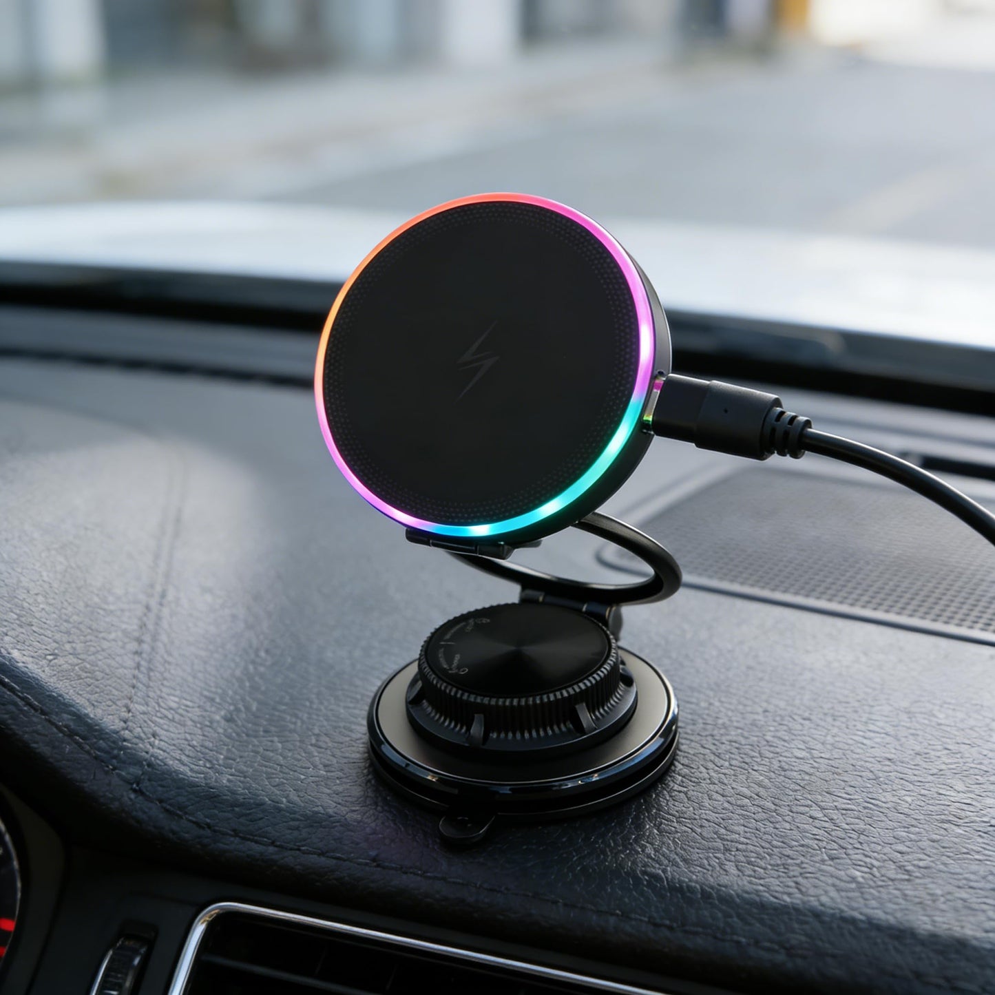 15W Fast Wireless Car Charger, Magnetic Dashboard Phone Holder, 360 Rotating Foldable Bracket, Compatible with MagSafe, Strong N52 Magnet & Gel Suction for iPhone17/16/15 pro and Samsung Smartphones