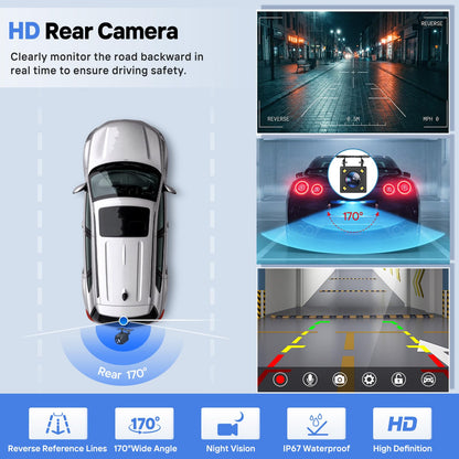HAUXIY 9" Wireless Apple Carplay Screen for Car, Portable Touchscreen Apple Carplay & Android Auto with OTA Update, Backup Camera,FM, Voice Control/GPS Navigation/Mirror Link/BT