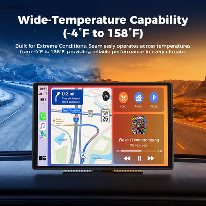 LAMTTO 11" Wireless CarPlay Screen with in-Cell Display - Dual-Band WiFi, OTA Updates & Mirror Link for iPhone & Android, A Thoughtful Gift for Family & New Drivers