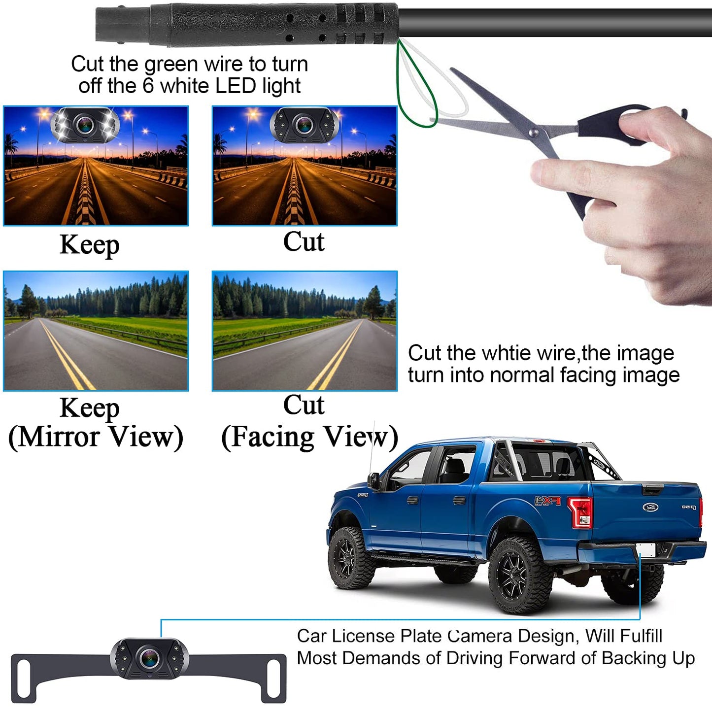 LeeKooLuu HD 1080P Wired Backup Camera