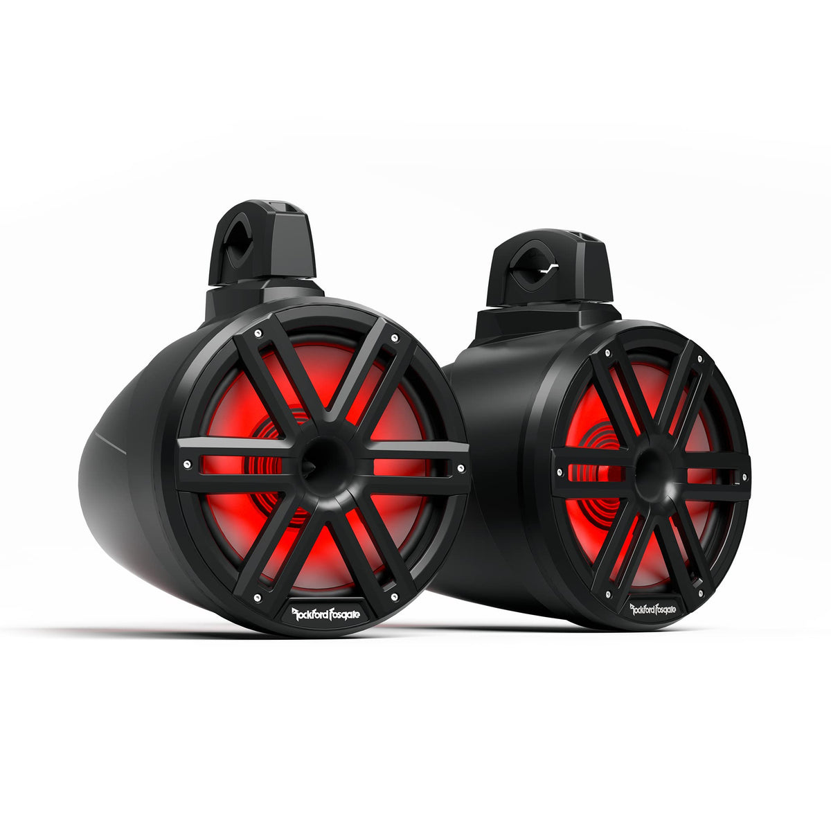 Rockford Fosgate M2WL-10HB Color Optix 10" Multicolor LED Lighted Marine Grade Horn Loaded Speakers in Wake Tower Enclosures - Black (Pair)