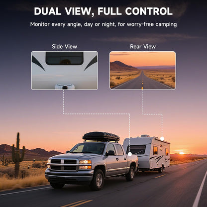 BIGJADE Dual Wireless Backup Camera for Rv, Trailer and Truck
