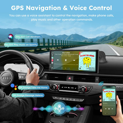 CARPURIDE CarPlay & Android Auto Dual Bluetooth, 7" Waterproof GPS Navigation Screen, Data Reading, Native Wonder, TPMS, Light Sensor, Music Sharing, Intercom, 16-Pin