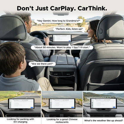 11" AI CarPlay Screen with Full Google-Play Access: Download Apps for Streaming, Gemini & More, 8-Core Processor, Built-in GPS, 1920x720 IPS 60FPS Screen, Android Auto, OTA, 1080P DVR Backup Camera