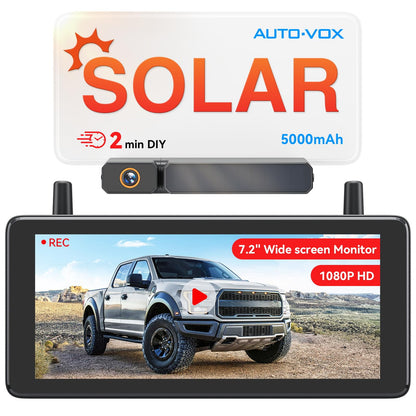 AUTO-VOX Solar Wireless Backup Camera with 5" 1080P Monitor