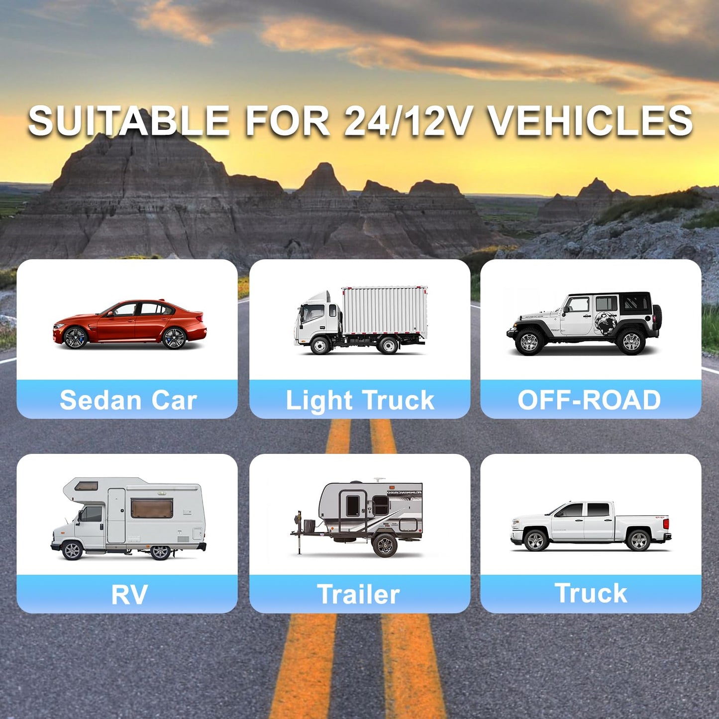Promata PSW-81 12-24V Wireless Parking Sensor, Wireless Parking Kit with 4 58Hkz Sensors for Car Truck Trailer, Upside Down Display with Adjustable Alarm Volume
