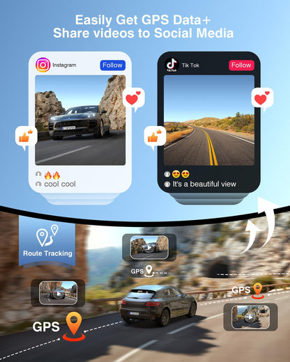 4K Dash Cam Front and Rear FAIMEE 4K+2K Dash Camera for Cars