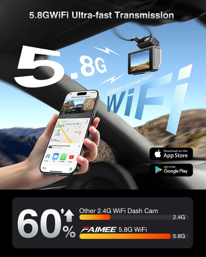 4K Dash Cam Front and Rear FAIMEE 4K+2K Dash Camera for Cars