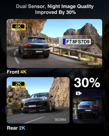 4K Dash Cam Front and Rear FAIMEE 4K+2K Dash Camera for Cars