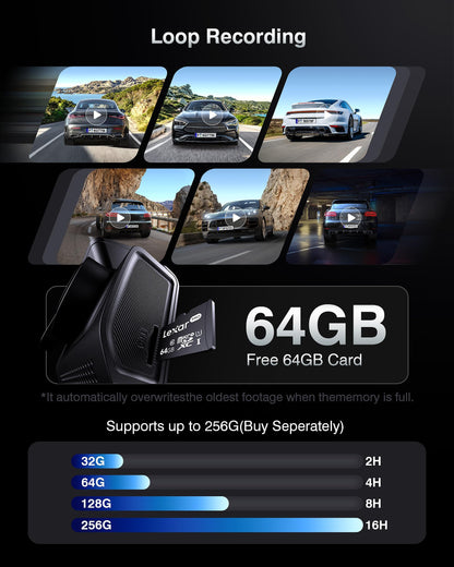 4K Dash Cam Front and Rear FAIMEE 4K+2K Dash Camera for Cars