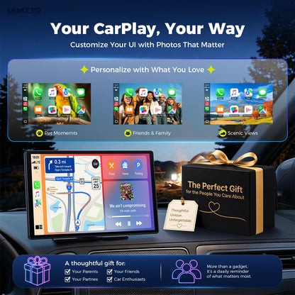 LAMTTO 11" Wireless CarPlay Screen with in-Cell Display - Dual-Band WiFi, OTA Updates & Mirror Link for iPhone & Android, A Thoughtful Gift for Family & New Drivers