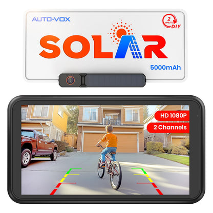 AUTO-VOX Solar Wireless Backup Camera with 5" 1080P Monitor