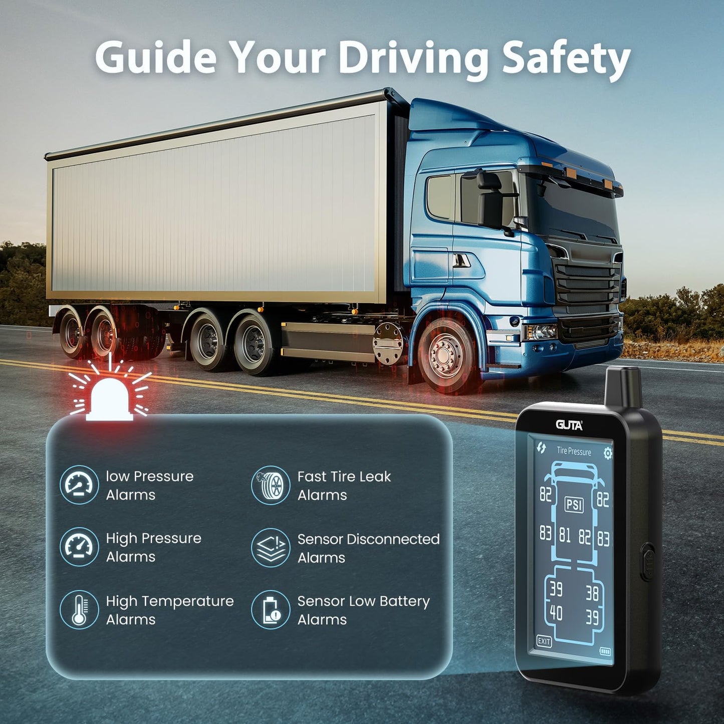 GUTA RV GT80 Trailer Tire Pressure Monitoring System, RV TPMS